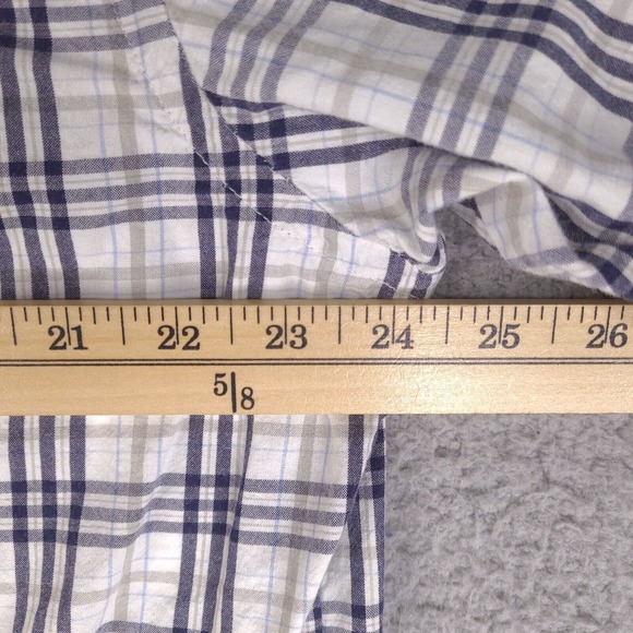 Ecko Unltd Shirt Mens XL White Plaid Button Down‎ Classic Material Short Sleeve - Picture 10 of 13